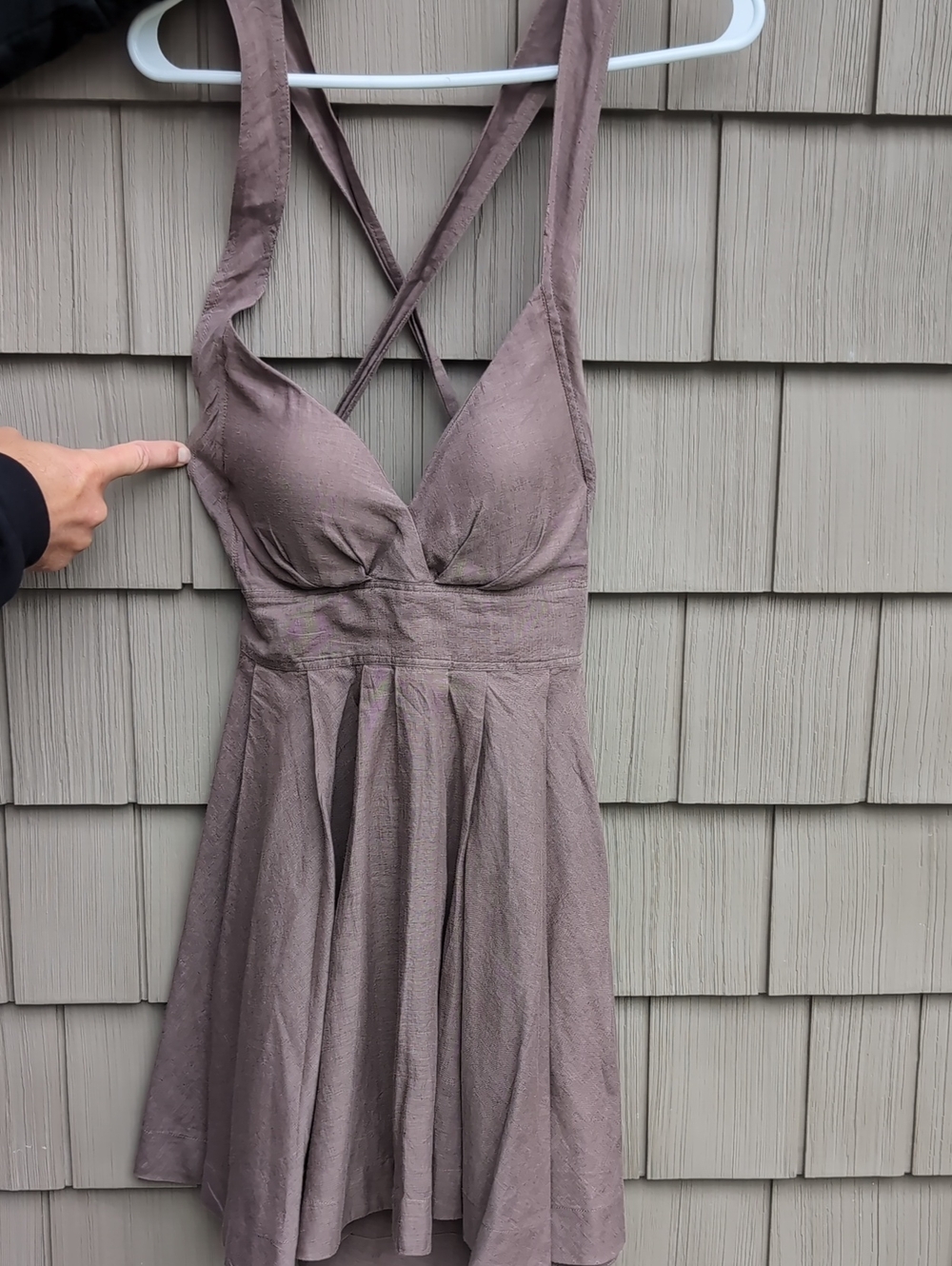 Free People Sleeveless Sun Dress with Cross-Back Straps With Built In Molded Bra